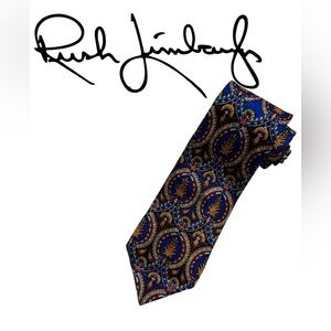 Vintage Rush Limbaugh No Boundaries Collection Silk Men’s Tie USA Designer